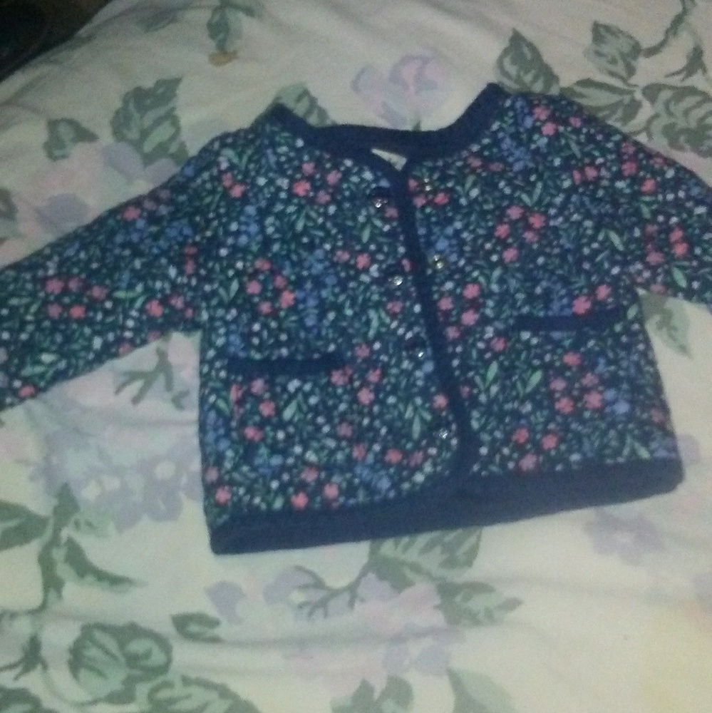 Blue flower print sweater